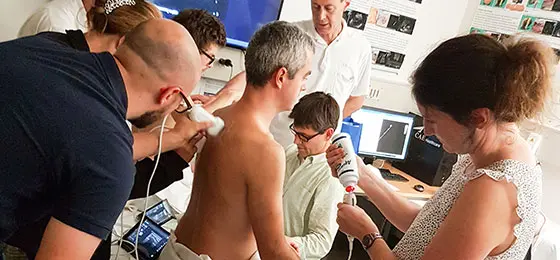 Training of doctors for pulmonary ultrasound