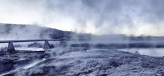 The picture shows geothermal sources.