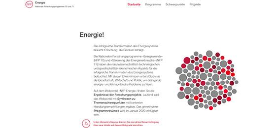 Das Bild zeigt die Startseite des Webportals.