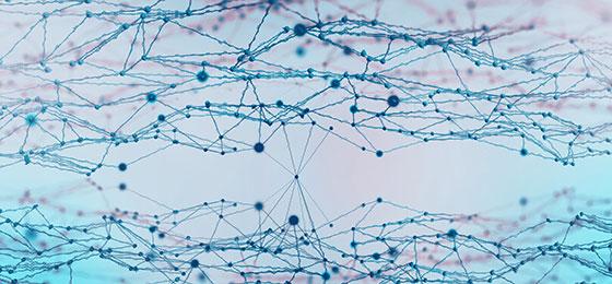 Das Bild zeigt elektrische Impulse in einem Netzwerk.